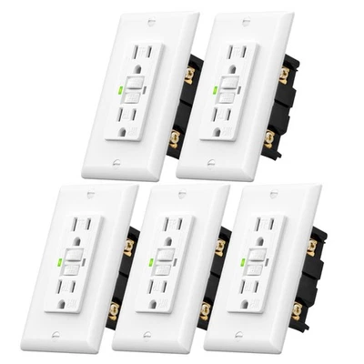 DEWENWILS GFCI Outlet 20 Amp 5-Pack, Outdoor & Bathroom, UL Listed, Wall Plates