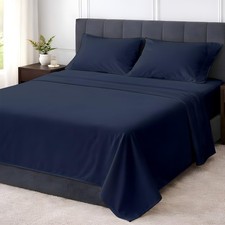 4 PCS Full Navy Blue 1800 Ultra Soft Hotel Bedding Sheet Set 816 Inch Deep