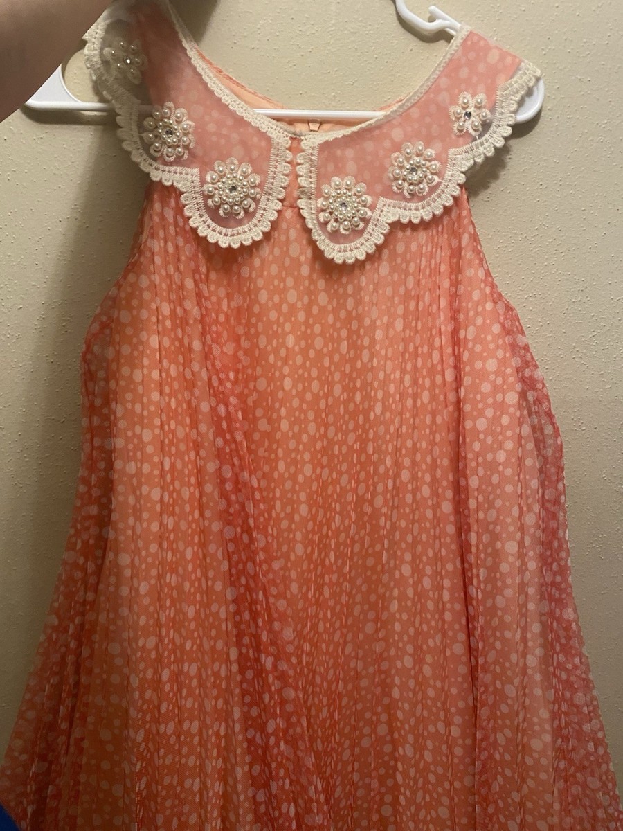 bonnie jean polka dot birthday dress BONNIE JEAN 2T PARTY DRESS, SHORT SLEEVED, PINK BOW, TIERED OR LAYERED SKIRT