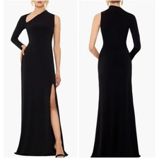 Betsy  Adam Asymmetric Single Long Sleeve Gown Size 12 New with Tags