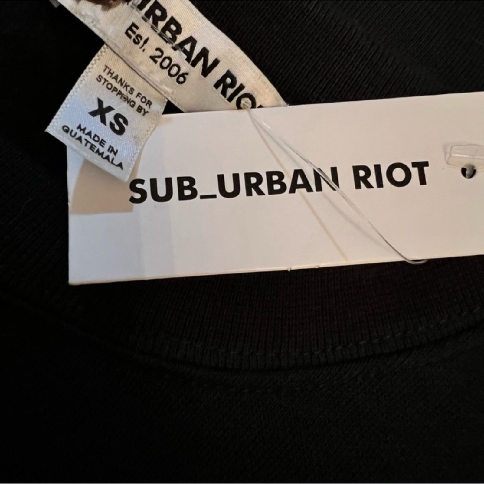 NEW Sub_Urban Riot NYE CHEERS Willow Sweatshirt Black/Rhinestone SZ XS