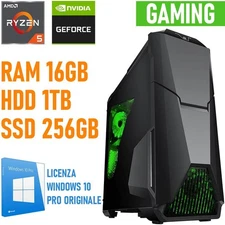 Gaming Assembled Computer AMD RYZEN 5 1500X 16GB SSD 256GB + 1TB GEFORCE