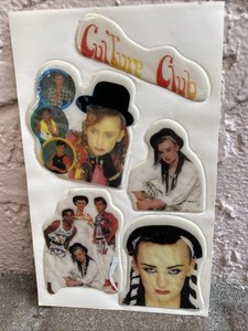 Vintage CULTURE CLUB BOY GEORGE Puffy Stickers / Sticker Sheet From Estate Home