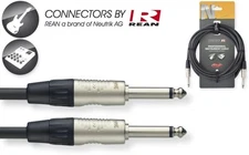 2 STAGG NGC6R 20FT 6M PROFESSIONAL INSTRUMENT GUITAR CABLE BLACK  