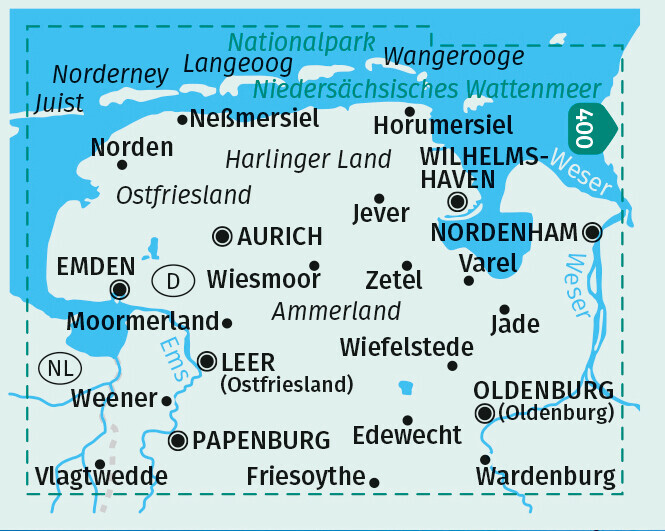 Thumbnail - Kompass Wanderkarten-set 410 Ostfriesland, Oldenburg (3 Karten)