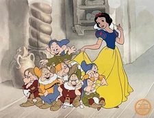 DISNEY SNOW WHITE AND THE SEVEN DWARFS Sericel Animation Art Serigraph Cel