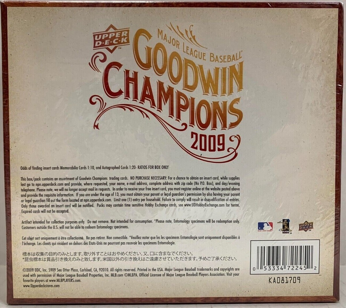2009 UPPER DECK GOODWIN CHAMPIONS MLB BASEBALL HOBBY BOX 24 PACKS