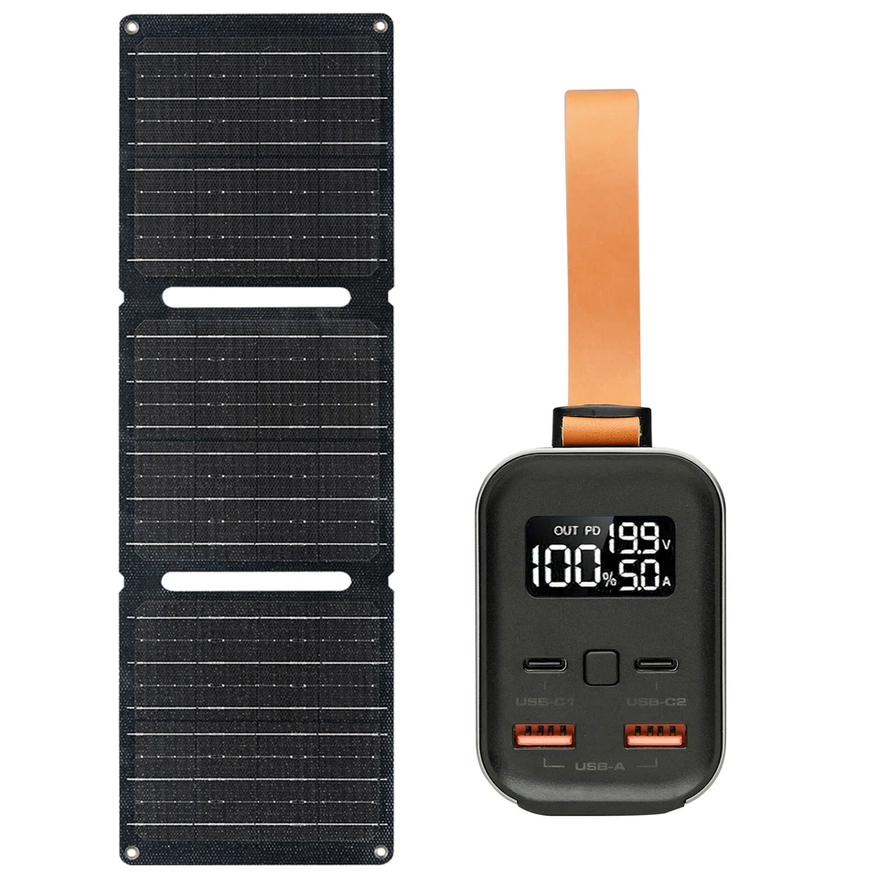 Banco de alimentación portátil ALLPOWERS 100W USB 21W panel solar opcional camping al aire libre Foto 2 de 4