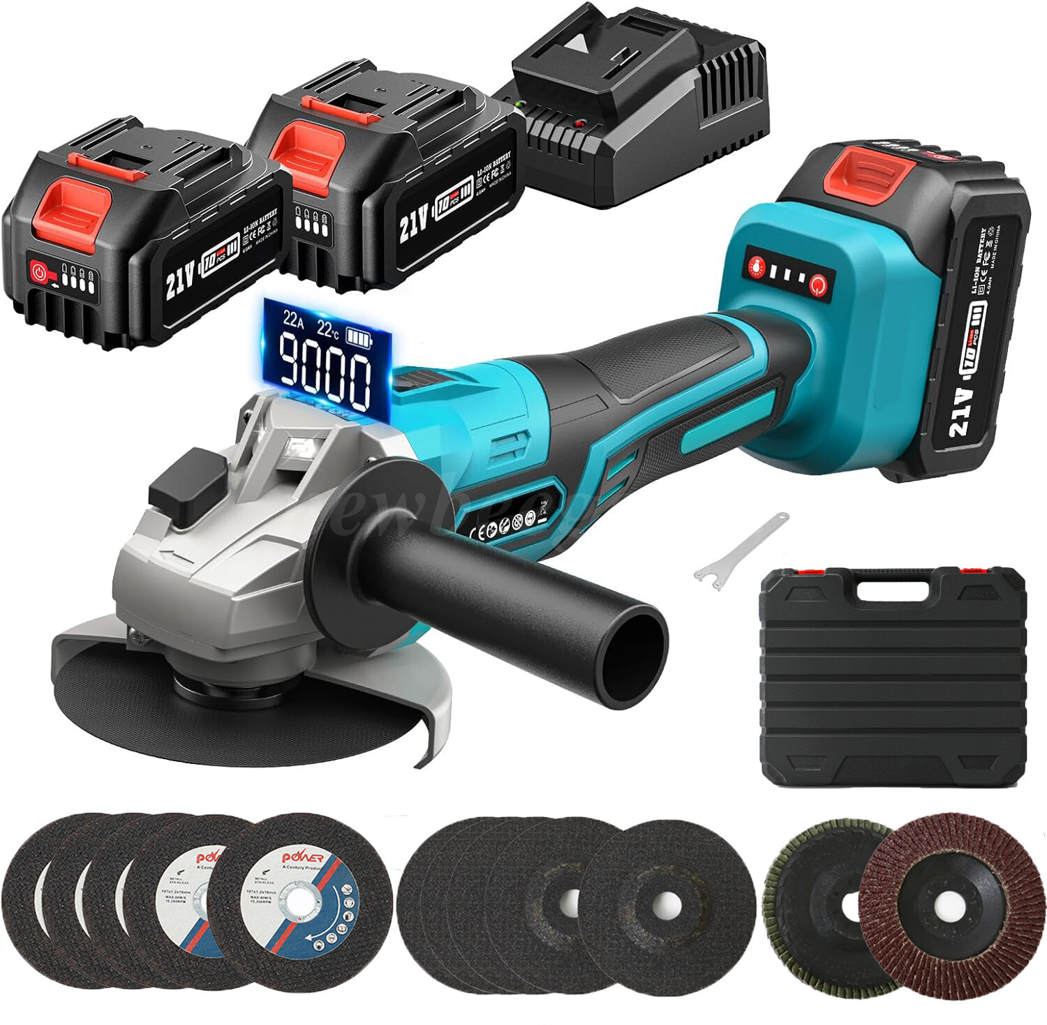 Cordless 4-1/2 Power Angle Grinder for Makita 21V Max Battery Brushless 9000 RPM
