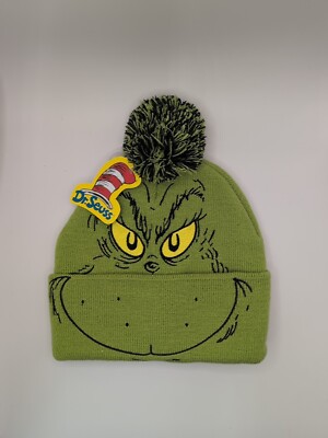 Seuss The Grinch Christmas Pom Beanie Hat