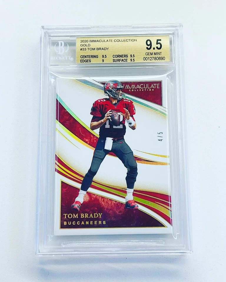 2020 Panini Immaculate GOLD Tom Brady BGS 9.5 Gem Mint SSSP 4/5 RARE - Image 2 of 4