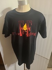VTG 1997 FIREFIGHTER XL SHIRT BIG LOGO FLAME FIRE DALMATIANS RESCUE CALENDAR