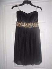 $99 New Teeze me Black Size 9/10 Junior Sequined Side-Cutout Holiday Dress 