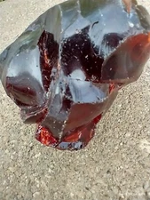 Glass crystal RED Rock Fountains Landscape Decoration Garden Yard 180 Gr
