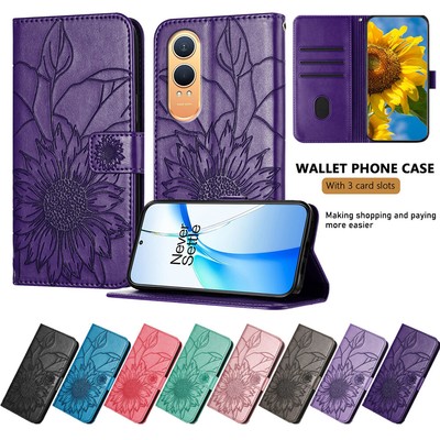 Sunflower Patterned Premium Leather Slim Phone Case Fr Oneplus Nord CE4 Lite 12R