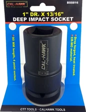 1" DR. X 13/16" DEEP IMPACT SOCKET 4-POINT  SKT 90mm Length CR-MO MATERIAL