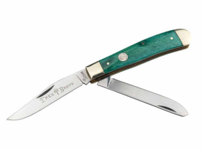 BOKER Treebrand Trapper Smooth Green Bone Classic Two-Blade Folding Knife 110829