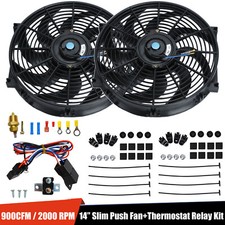 2x 14 Universal Electric Radiator Cooling Fan165-180f Thermostat Switch Kit 2x 14 Universal Electric Radiator Cooling Fan165-180f Thermostat Switch Kit
