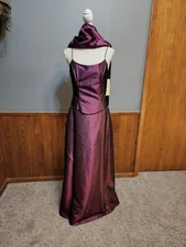 New 2 pc Iridescent Plum Tafetta Gown Size 7/8