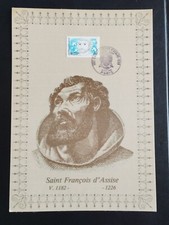 Encart 1er jour Timbre Saint-François d'Assise N° 2198 Paris  1982