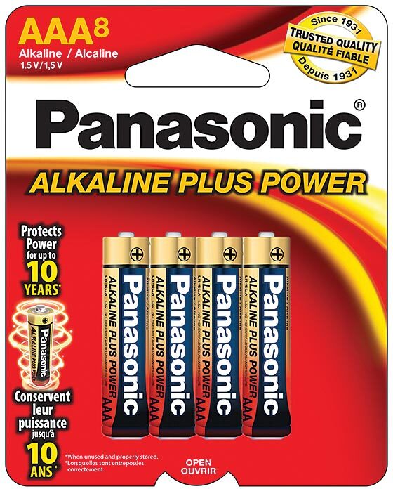 Батарейки Panasonic Alkaline Plus Power AAA - 8 штук в упаковке для длительного использования 3090₽