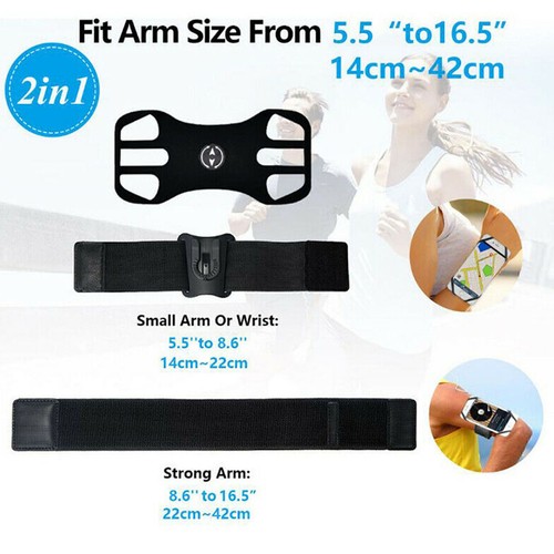 2in1 360° Rotatable Sport Running Armband &Wristband Bike Mobile Phone Holder - Photo 4 sur 7