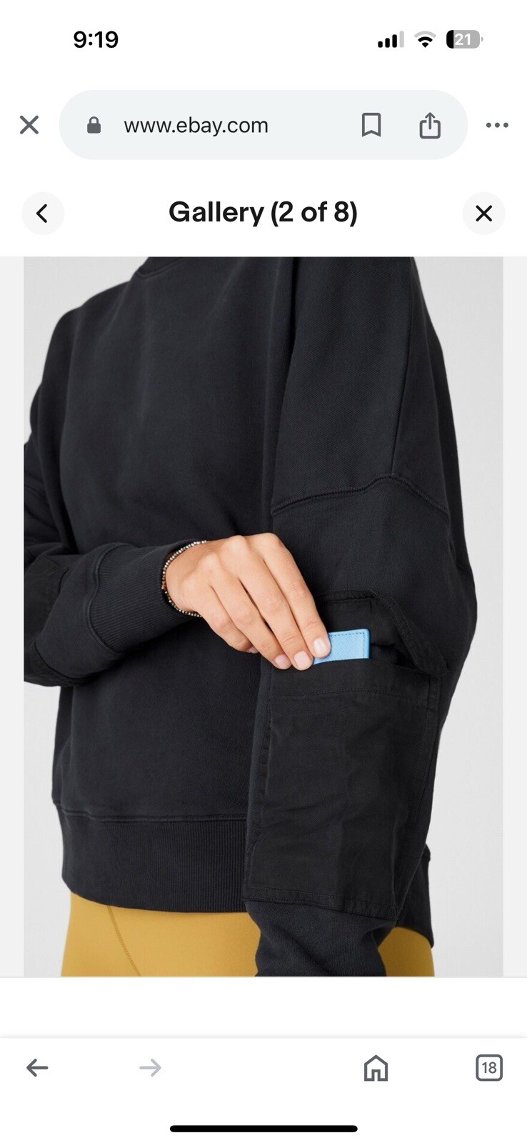 Fabletics Black Pullover Active Sweatshirt Utilit… - image 5