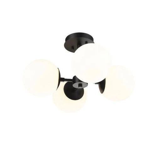 Z-Lite 18 in. 4-Light Matte Black Semi-Flush Mount with Matte Opal Glass - Picture 3 of 9