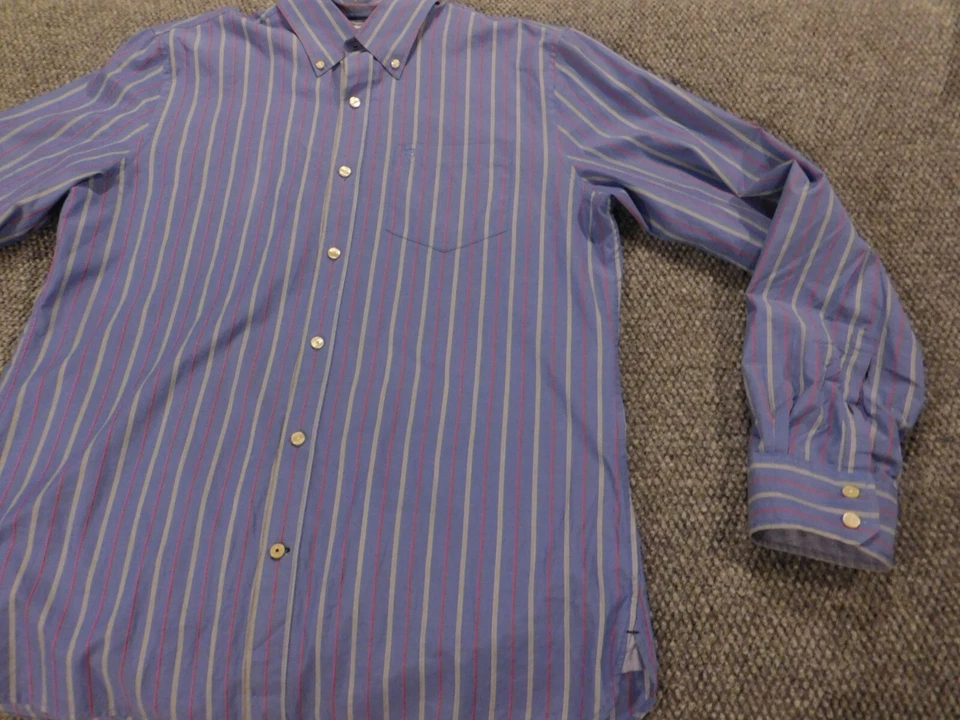 Converse Mens Shirt Large Blue striped button up classic fit - Image 2 of 4
