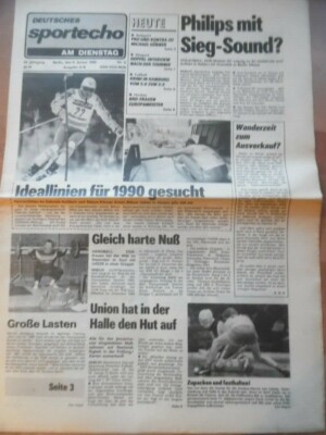 DEUTSCHES SPORTECHO 9. Januar 1990 Wolfgang Schmidt Kohlisch Huck Hübner Fußball