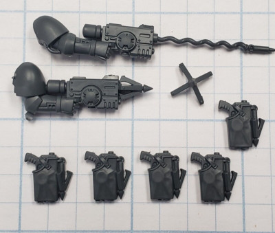 Space Marine Bits Reiver Grapnel Launcher & Holsters Set 40K