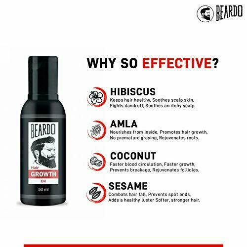 BEARDO Beard and Hair Growth Oil 50ml : Beauty & Personal Care