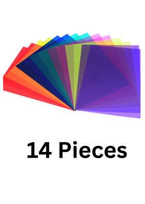 14 Stück Korrektur Gel Lichtfilter 7 Farben für Fotografie Blitz 29,7x21CM