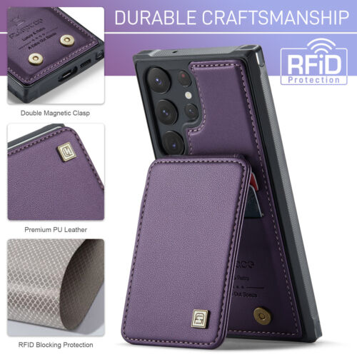 For Samsung Galaxy S23 Ultra S22 S21 Plus RFID Blocking Leather Wallet Card Case - Picture 37 of 79