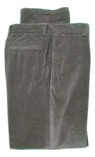 Armani Collezioni Mens Brown Flat Front Polyester Velour Pants 32x33