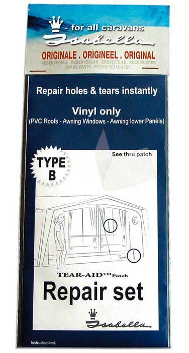 Isabella Caravan Awning Self Adhesive Vinyl Rip Hole Repair Patch Kit Type B