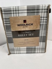 Woolrich Easy Care Microfiber Twin Sheet Set Gray Plaid 3pc NEW