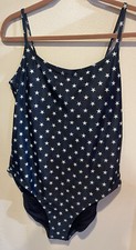 NWT Women's Old Navy Blue w/White Stars One Piece Bathing Suit Adj. Straps  XL
