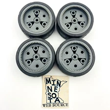 Modern Meccano Erector Set Parts Light Gray w/Rubber Tires -  Replacement Parts