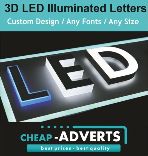 3D LED Letters 90cm. Illuminated Exterior Signage. Free Design - 第 1/7 張圖片
