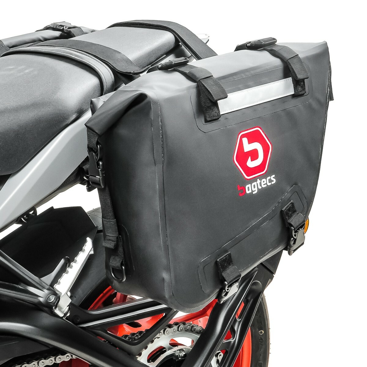 Borse laterali moto con borsa rullo Bagtecs WP6 RB50 80 Litri