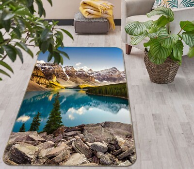 3D Schneeberg See ZHUC2399 Spiel Rutschfester Teppich Matte Foto Teppich Amy