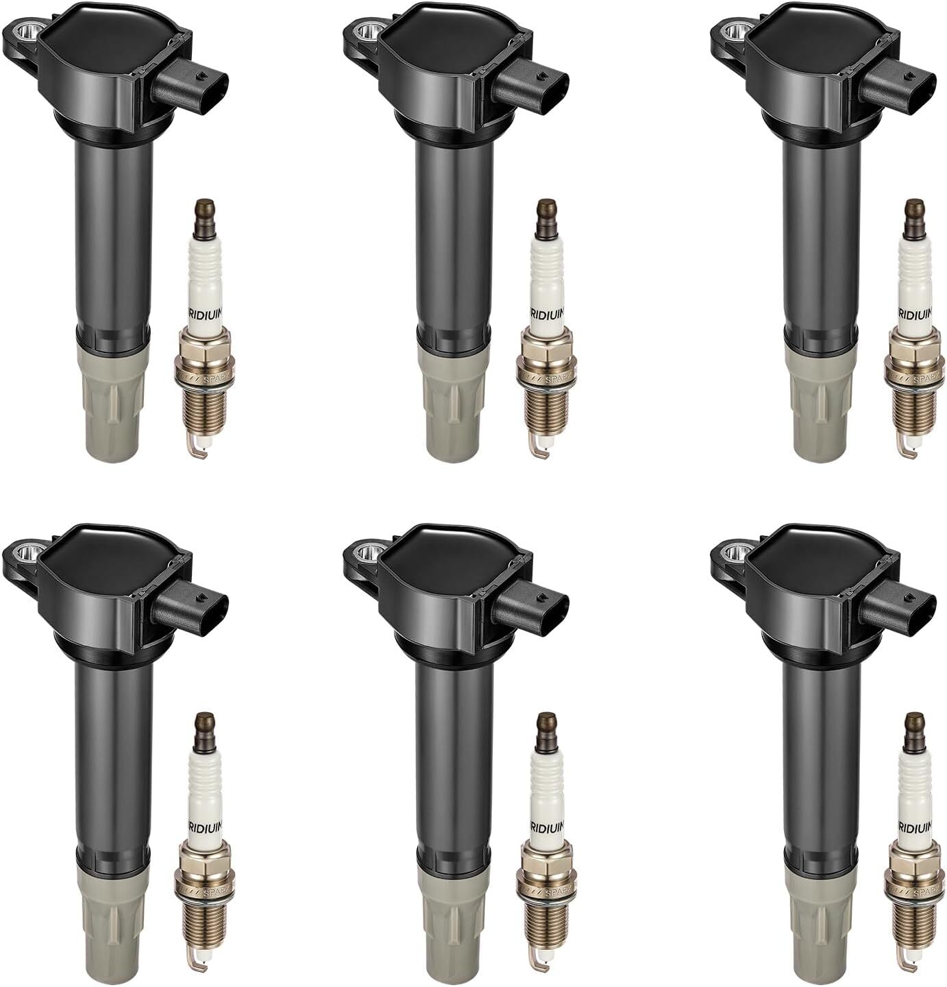 6x UF502 Ignition Coils + Spark Plugs For 06-10 Chrysler 300 Dodge Charger 2.7L