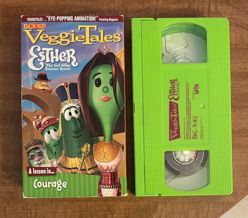 Veggie Tales Esther Courage Lyle Sharing Josh Big Wall Christian Kids VHS Lot x3 - Imagen 3 de 5