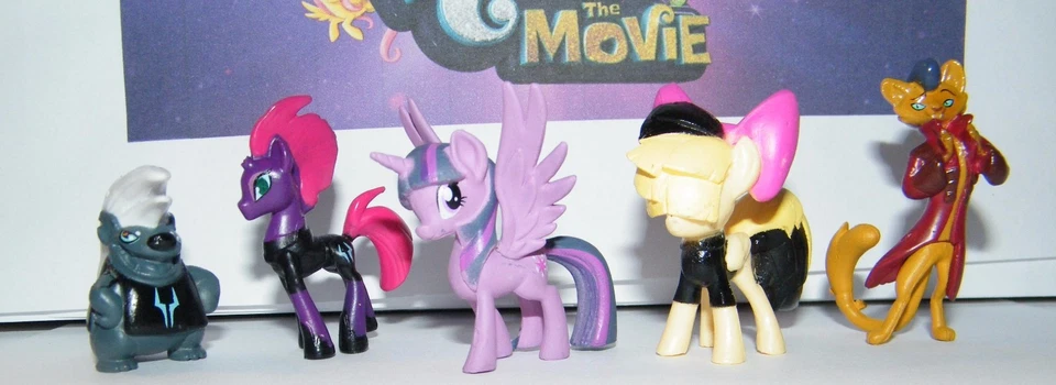 My Little Pony The Movie Party Favors Conjunto de 14 Novos Figuras, Adesivo e Anel! - Imagem 4 de 4