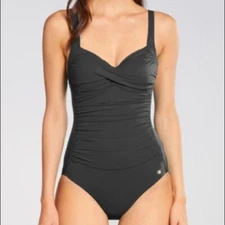 Sunseeker Ruched Tummy Control One Piece Swim Suit Size 4