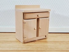 Dollhouse Lower Kitchen Cabinet 1:12 Scale Miniature Furniture Unpainted Wood