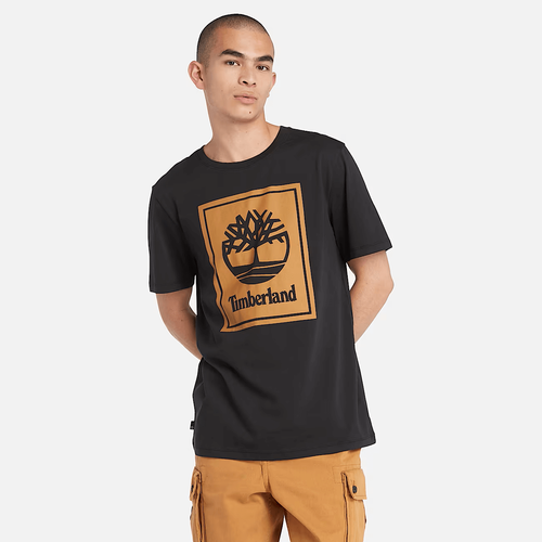 Timberland Contrast Stack Logo T-Shirt for Men in Black - Picture 2 of 3