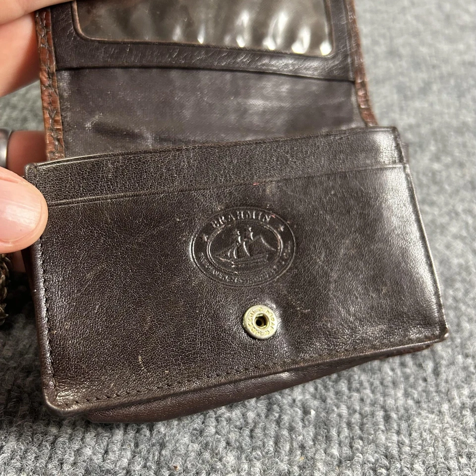 Brahmin Marrón Cocodrilo Cuero Repujado Llave Billetera Identificación Monedero Portatarjetas Foto 3 de 4