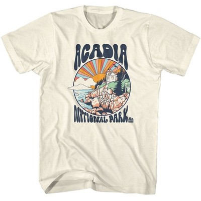 National Parks Acadia Colorful Sun Officially Licensed Adult Short Sleeve T-Shir
